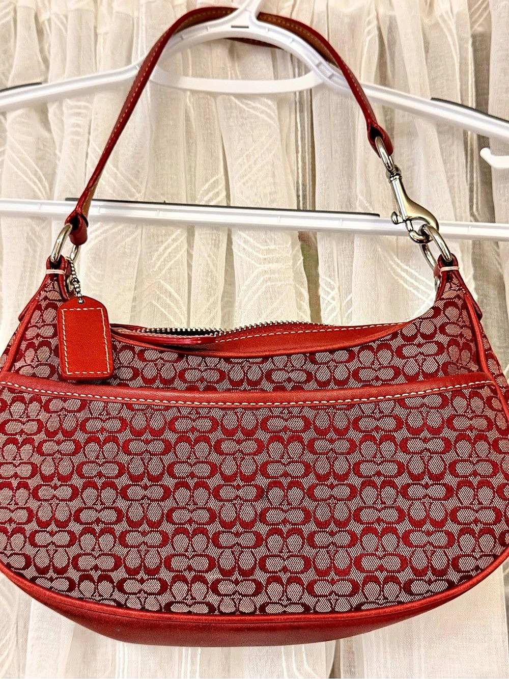 Coach Signature C Demi Pouch Red Signature Shoulder Bag
